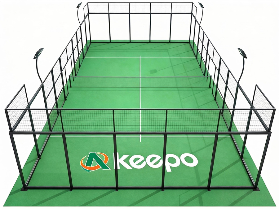 Classic panel-net court application scene