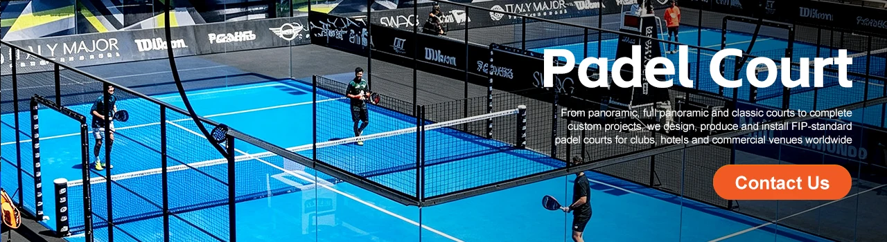 Padel Court banner - contact AKEEPO for FIP-standard padel court solutions, custom projects and worldwide export