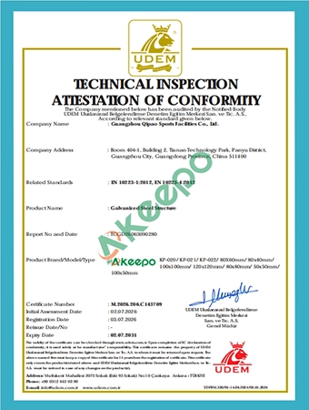 UDEM Technical Inspection — Attestation of Conformity(Galvanized Steel Structure)